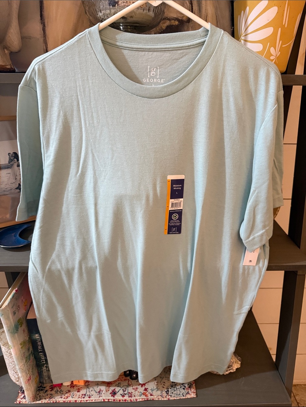 George Men's Short Sleeve Crew Tee in Pale Blue